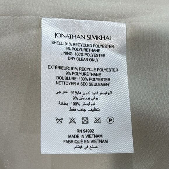 NWT SIMKHAI Eilish button-embellished crepe halterneck mini dress Ivory Size 12 - Picture 14 of 15